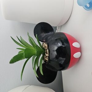 Mickey Mouse Planter with Succulent